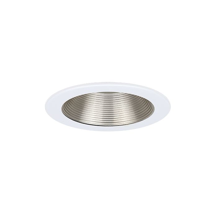 4" LED recessed lighting satin nickel baffle white trim retrofit kit