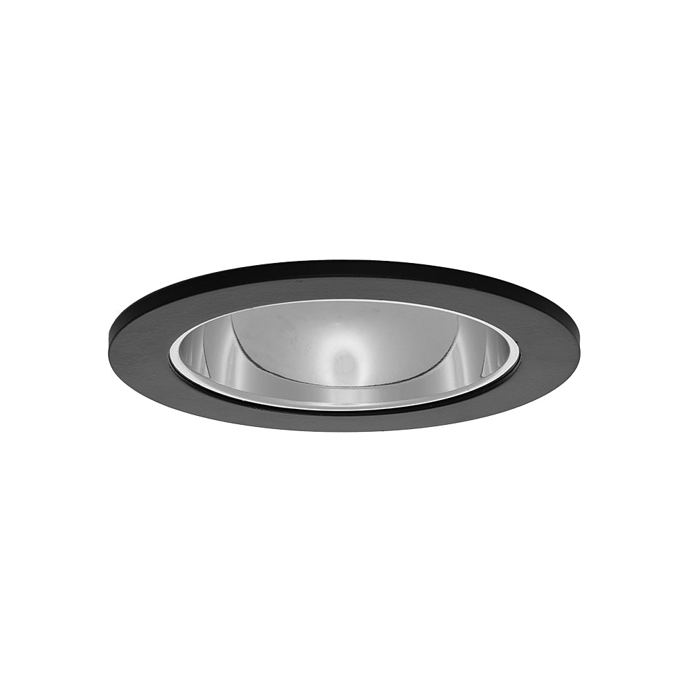 TLS1402-LED-CL-BK 4" LED recessed lighting chrome reflector black trim retrofit kit
