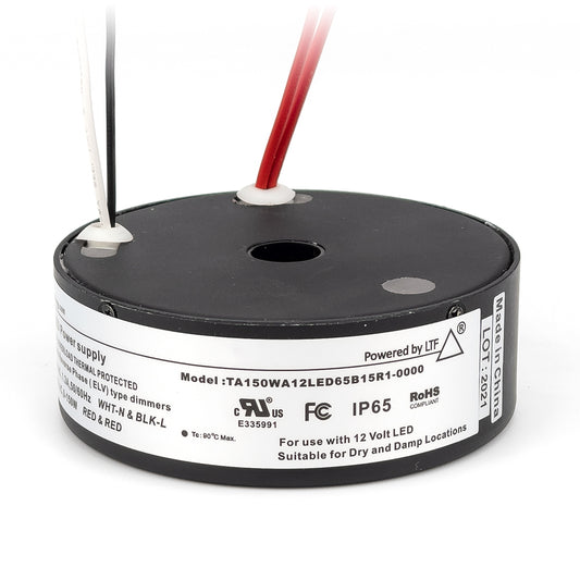 LTF LED 150watt no load electronic AC round driver transformer 12VAC ELV dimmable TA150WA12LED65B15R1