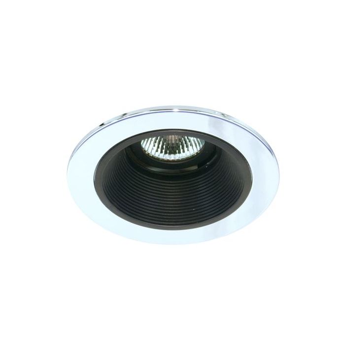 4" LED recessed lighting black baffle chrome trim retrofit kit