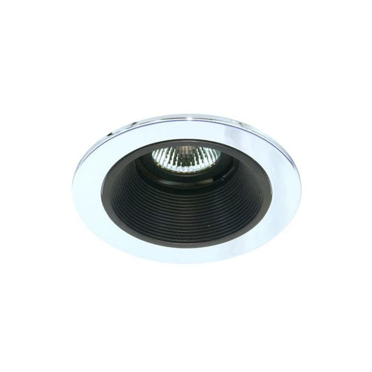 4" LED recessed lighting black baffle chrome trim retrofit kit