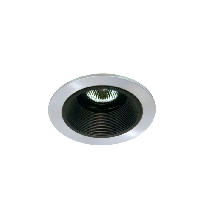 4" LED recessed lighting black baffle Satin Nickel trim retrofit kit