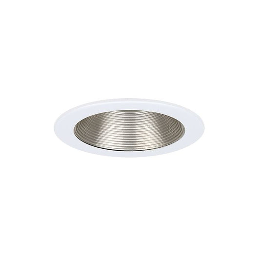 4" LED recessed lighting satin nickel baffle white trim retrofit kit