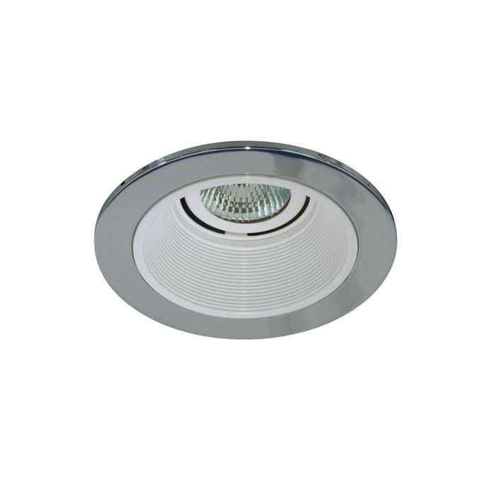 4" LED recessed lighting white baffle chrome trim retrofit kit