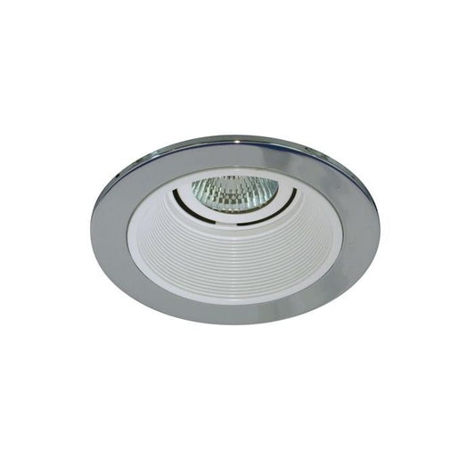 4" LED recessed lighting white baffle chrome trim retrofit kit